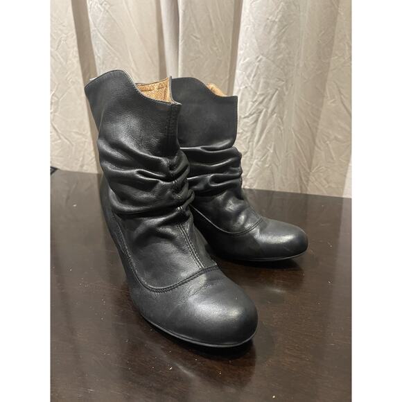 Y2K sexy Grunge Leather Kitten Heel Ankle Boots Pristine! 39 8.5 - Picture 2 of 6